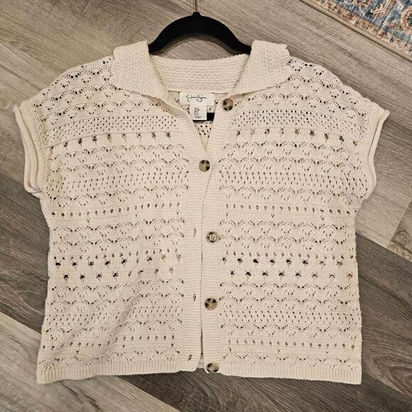Jessica Simpson knit Button up Shirt size S - Picture 3 of 5
